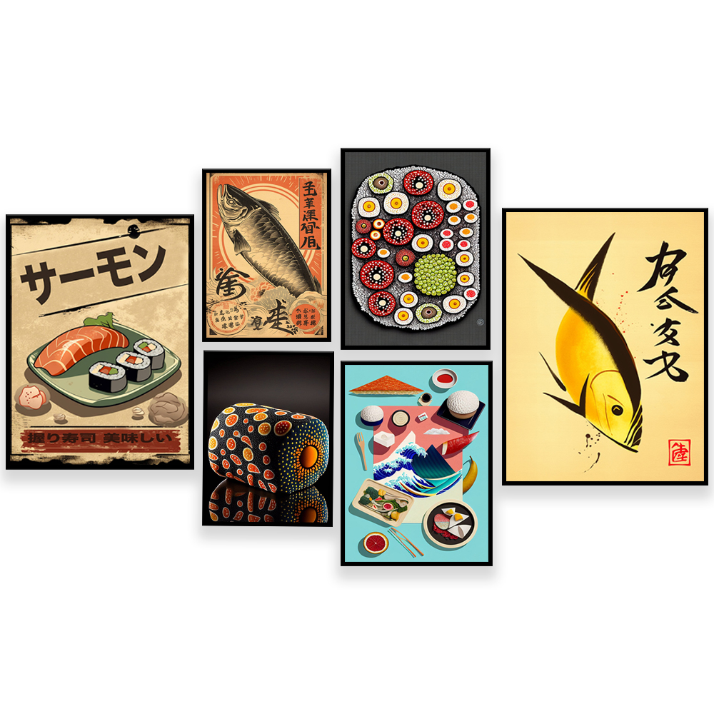 Vintage style Japanese sushi p - Japanese Lifestyle And Food のレビューと価格