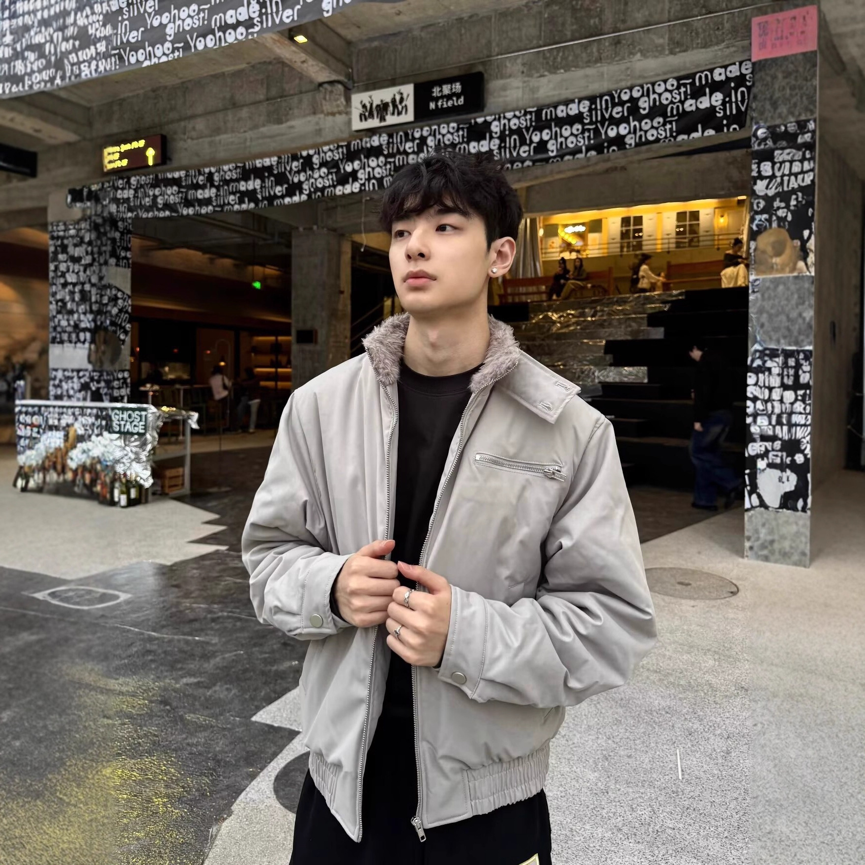 Fur Collar Neck Jackets Mens A - Japanese Man Lifestyle のレビューと価格
