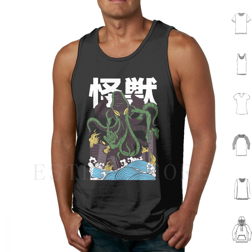 Japanese Cthulhu Tank Tops Ves - Japanese Man Lifestyle のレビューと価格