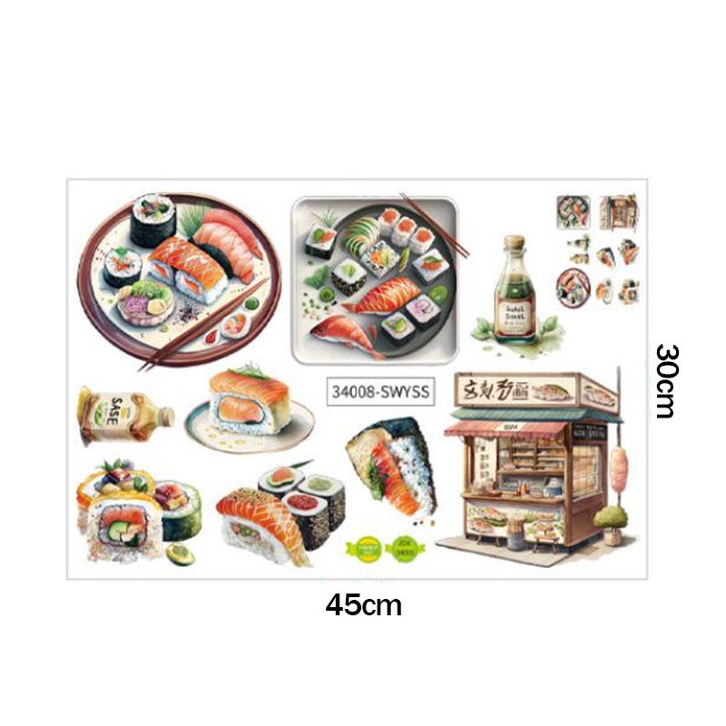 Japanese Food Sushi Sticker 3D - Japanese Lifestyle And Food のレビューと価格